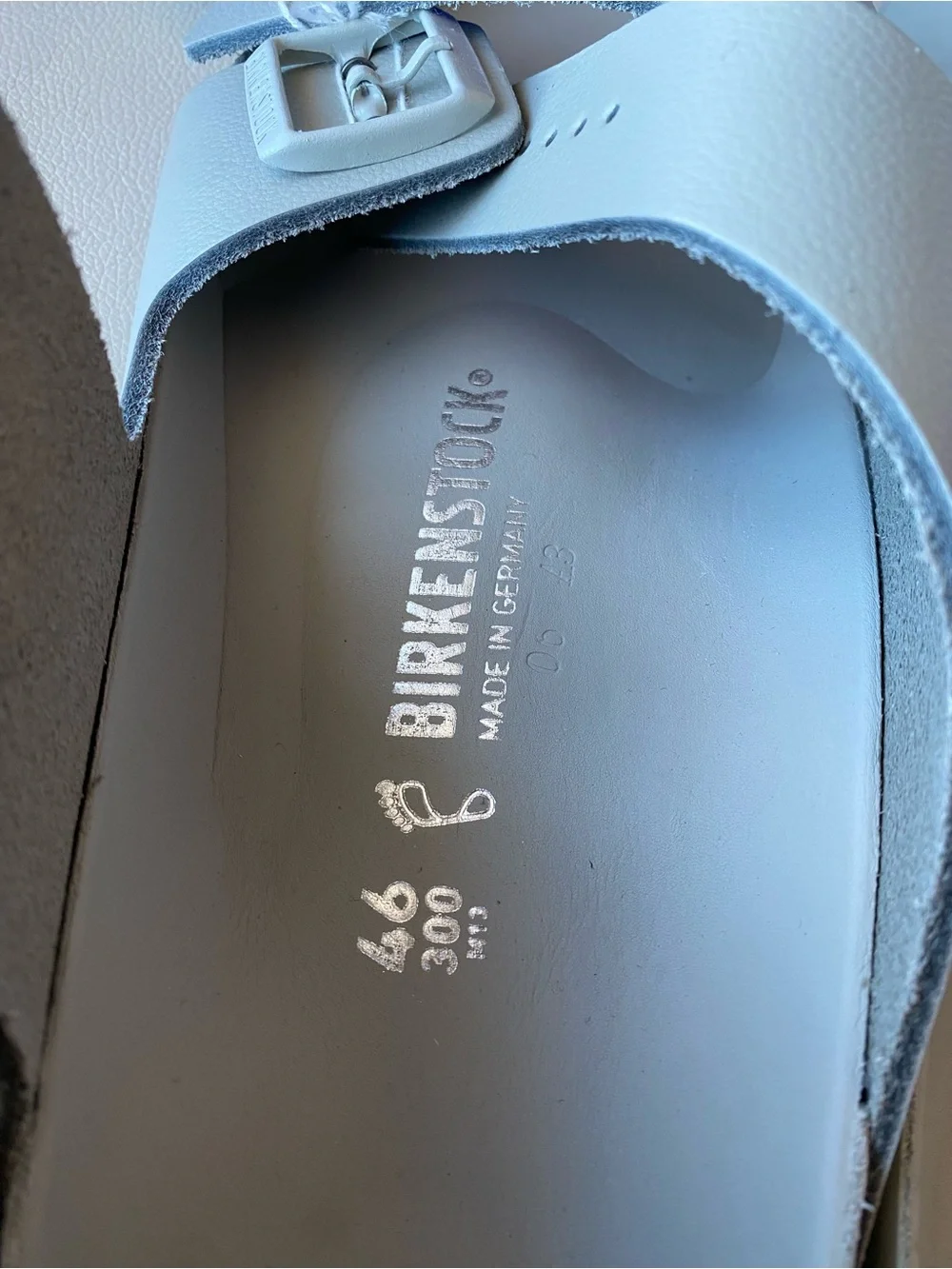 NIB Birkenstock Men's  Arizona Two-Buckle Slide Sandals 13 46 mineral gray